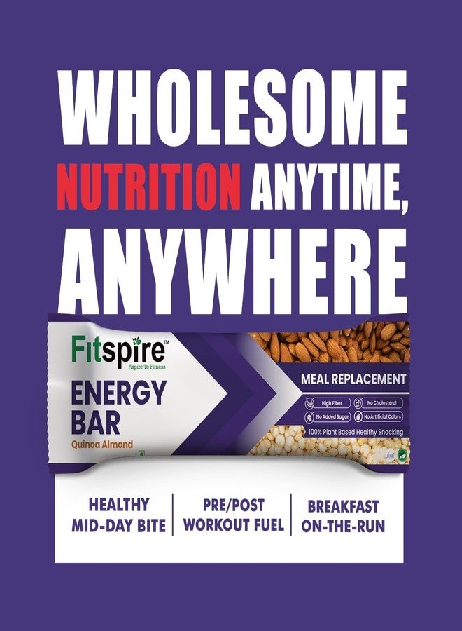 Fitspire Energy Bar Assorted Pack Of 4 x 35g | Red Berry, Banana Walnut, Mocha Hazelnut & Quinoa Almond Flavour | Natural Energy, Gluten-Free, Zero Added Sugar & Immunity Support for Active Lifestyles - Image 5